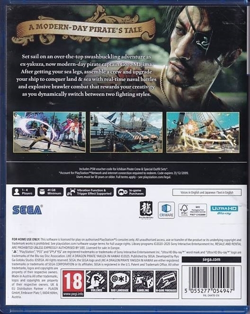 Like a Dragon Pirate Yakuza in Hawaii - PS5 (B-Grade) (Genbrug)